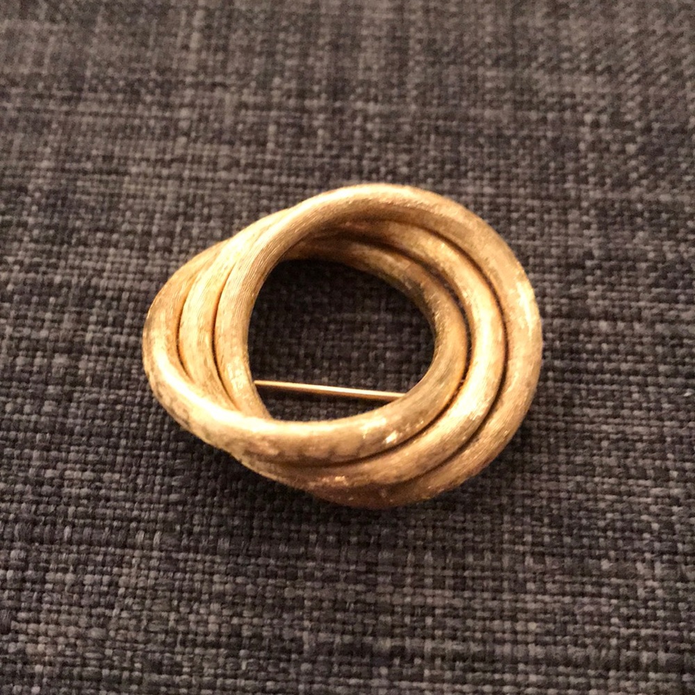 Vintage Gold Circles Brooch